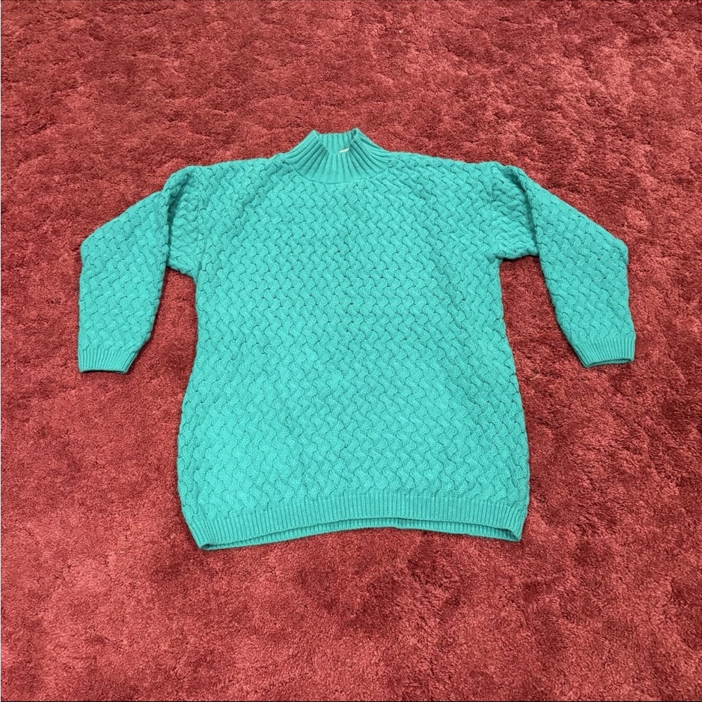 Elegant Teal Turtleneck Sweater